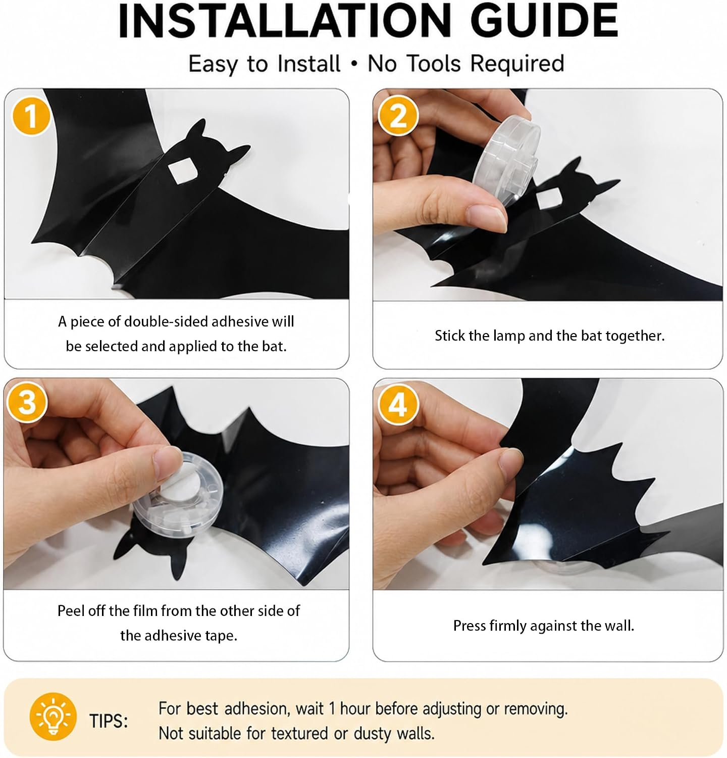 SpookDrop Bats™ 3D LED Wall Glow
