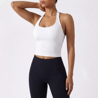 Women's Solid Removable Chest Pad Sports Tank Top