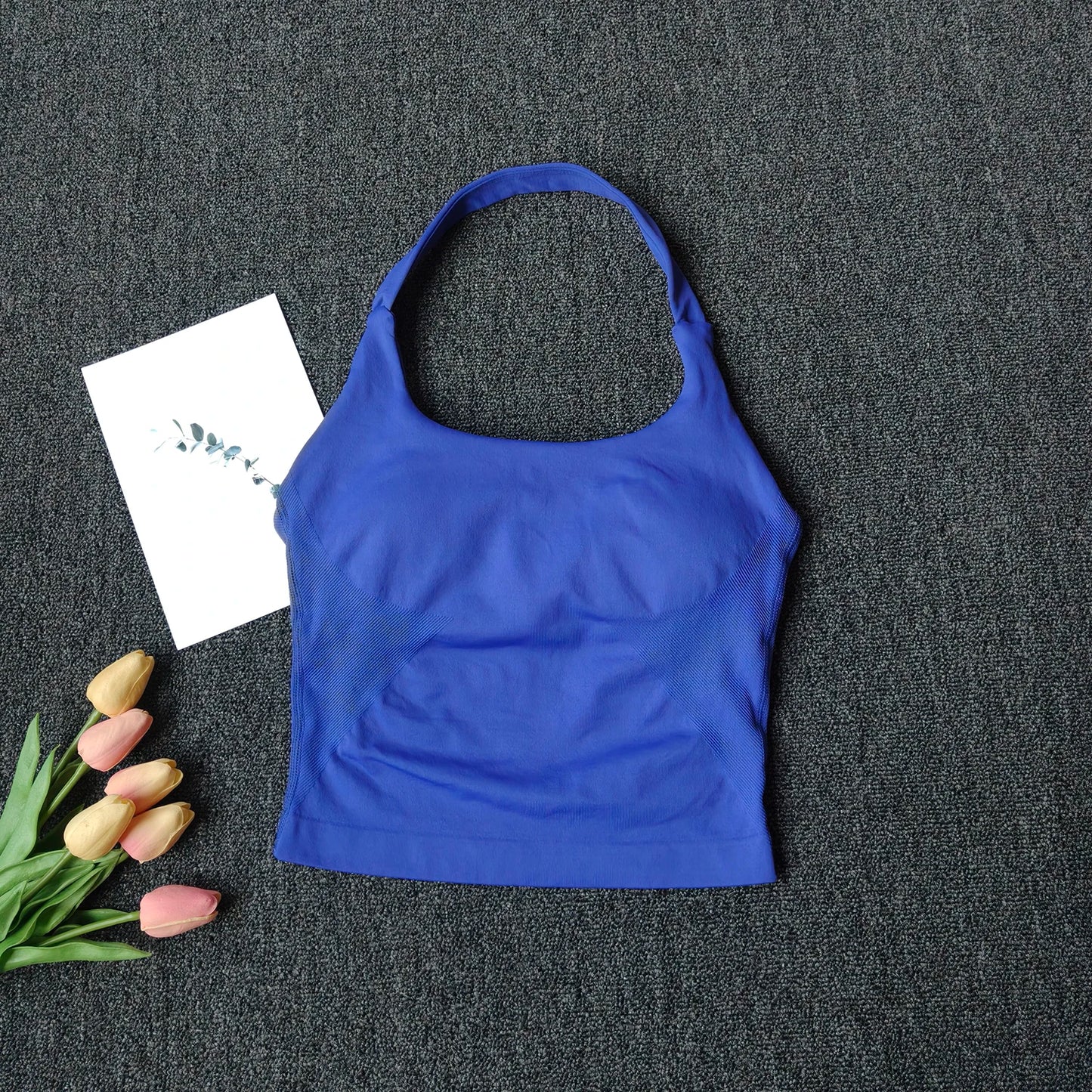 Women's Solid Removable Chest Pad Sports Tank Top