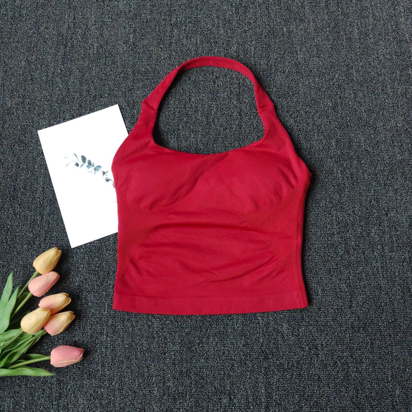 Women's Solid Removable Chest Pad Sports Tank Top