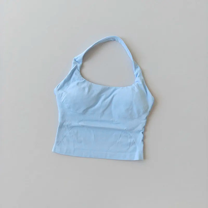 Women's Solid Removable Chest Pad Sports Tank Top
