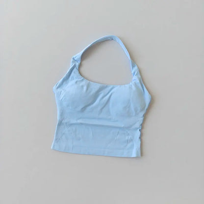 Women's Solid Removable Chest Pad Sports Tank Top