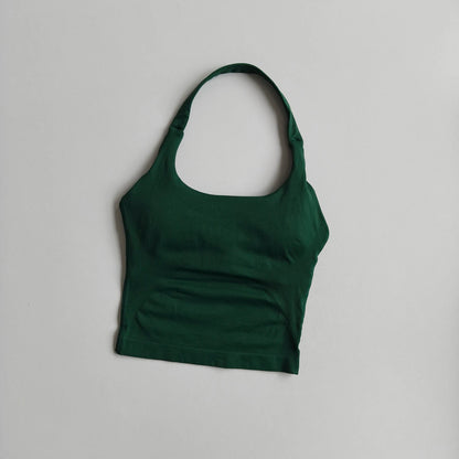 Women's Solid Removable Chest Pad Sports Tank Top