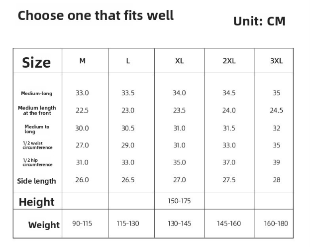 Size chart