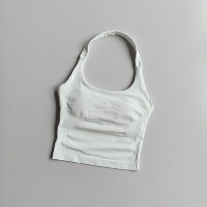 Women's Solid Removable Chest Pad Sports Tank Top