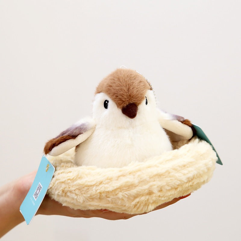 Cat Plush Shaking Bird Toy