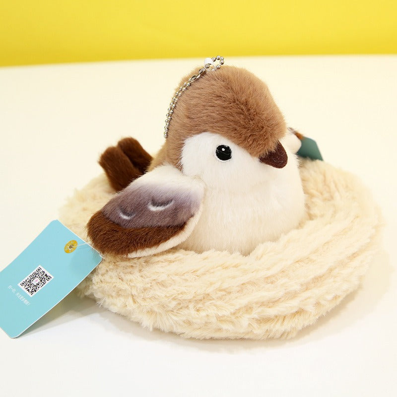 Cat Plush Shaking Bird Toy